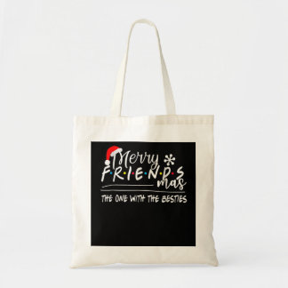 Frohe Freunde, die mit den Bestien Christma Tragetasche