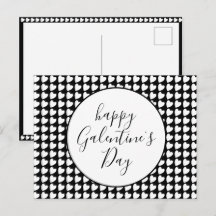 Frohe Galentine`s Day Schwarz Weiß Herz Muster