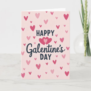 Frohe Galentines Day Texturierte Herzkarte Karte