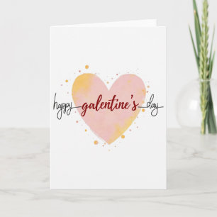 Frohe Galentines Day Wasserfarbenkarte Karte