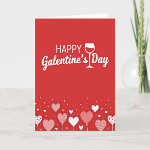 Frohe Galentines Day Wein Karte