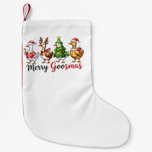 Frohe Gänsemas Weihnachtsgans mit Santa-Hut Kleiner Weihnachtsstrumpf