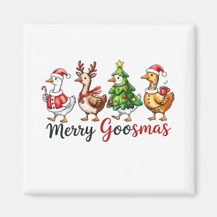Frohe Gänsemas Weihnachtsgans mit Santa-Hut Magnet