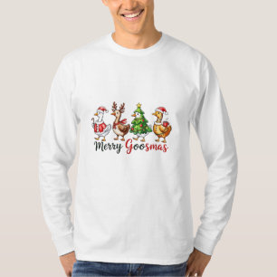 Frohe Gänsemas Weihnachtsgans mit Santa-Hut T-Shirt