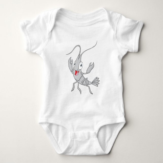 Frohe Garnele Baby Strampler (Vorderseite)