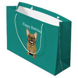 Frohe Geburtstag - Tan French Bulldog Große Geschenktüte