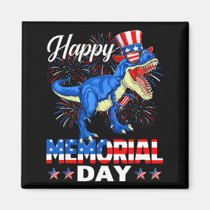 Frohe Gedenktag T-Rex USA amerikanische Flagge 4.  Magnet