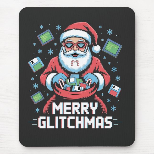 Frohe Glitch-Weihnachten Coder Programmierer Weihn Mousepad (Vorne)
