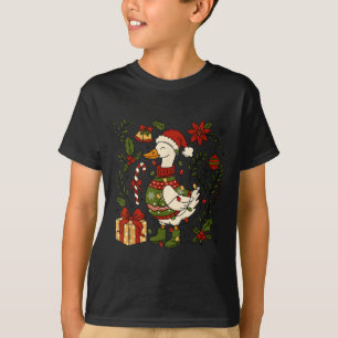 Frohe Goosemas Weihnachtslichter Gans Ente Boho Fl T-Shirt