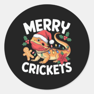 Frohe Grillen! Barted Dragon Christmas Puff Runder Aufkleber