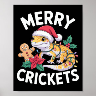 Frohe Grillen! Leopard Gecko Christmas Pun Poster