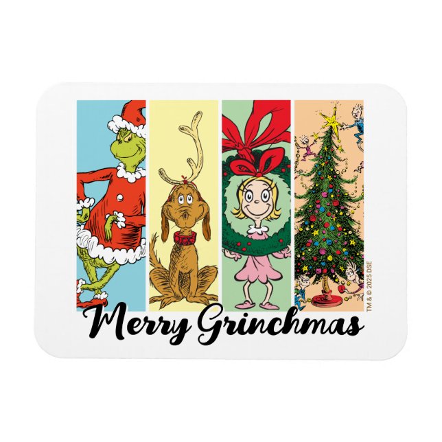 Frohe Grinch-Weihnachten Collage Magnet (Horizontal)