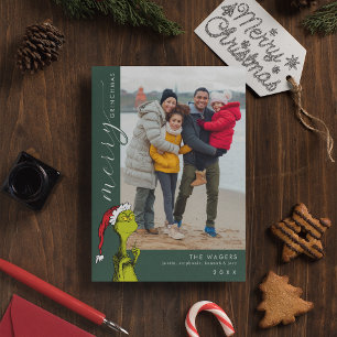Frohe Grinchmas Familienfoto Feiertagskarte