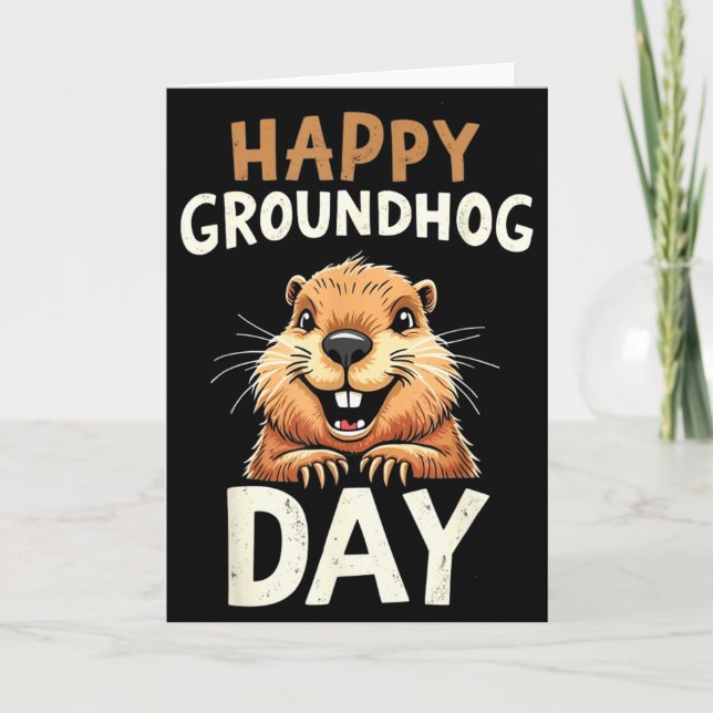 Frohe Groundhog Day _3  Karte (Vorderseite)