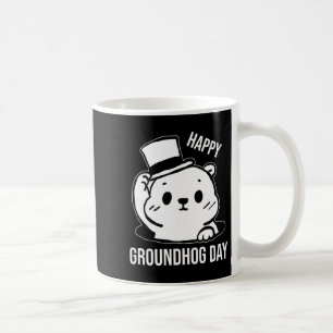 Frohe Groundhog Day Linienkunst Kaffeetasse