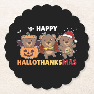Frohe Hallothanksma's Bären Weihnachtsbär Untersetzer