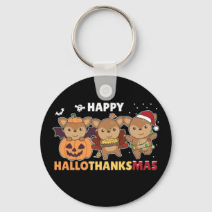 Frohe Hallothanksmas Deers Christmas Deer Schlüsse Schlüsselanhänger