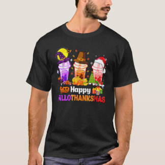 Frohe Hallothanksmas Drei Boba-Tee Hexe Santa-Ha T-Shirt
