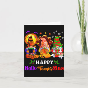 Frohe Hallothanksmas drei Gnomes Halloween froh Karte