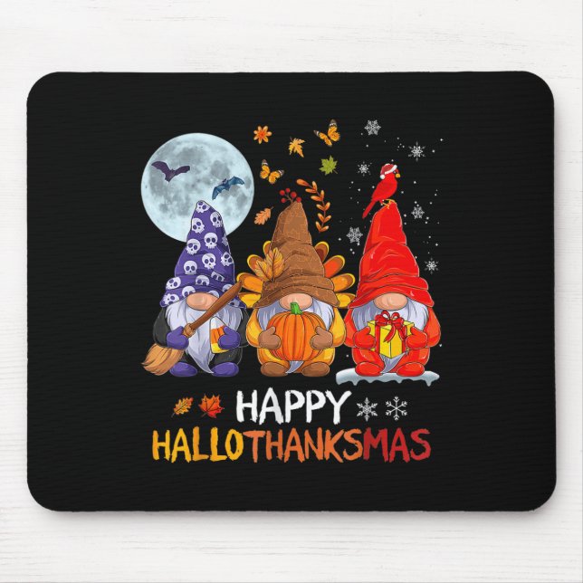 Frohe Hallothanksmas Halloween-Erntedank Mousepad (Vorne)