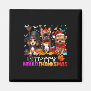 Frohe Hallothanksmas Hunde Halloween Erntedankfest Magnet