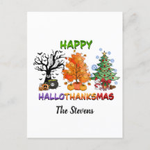 Frohe Hallothanksmas mit Bäumen