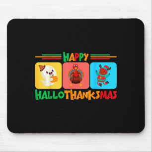Frohe Hallothanksmas Weihnachten Und Erntedankfest Mousepad