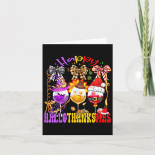 Frohe Hallothanksmas Weinglas Halloween Erntedankf Karte