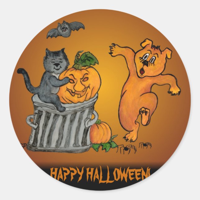 Frohe Halloween! 5 Runder Aufkleber (Vorderseite)