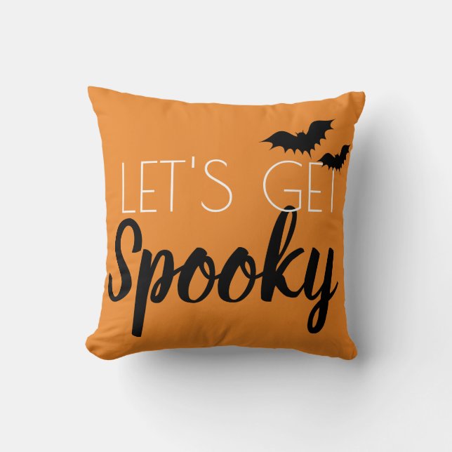 Frohe Halloween-Bat "Lasst uns spöttisch werden" w Kissen (Vorderseite)