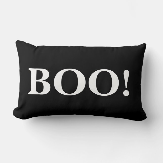 Frohe Halloween Black Boo! Lendenkissen (Vorderseite)