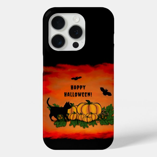 Frohe Halloween , Black Cat , Bat und Pumpkin Case-Mate iPhone Hülle (Rückseite)