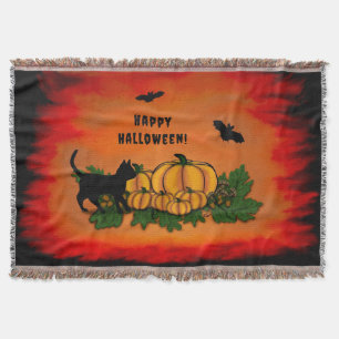Frohe Halloween , Black Cat , Bat und Pumpkin Decke