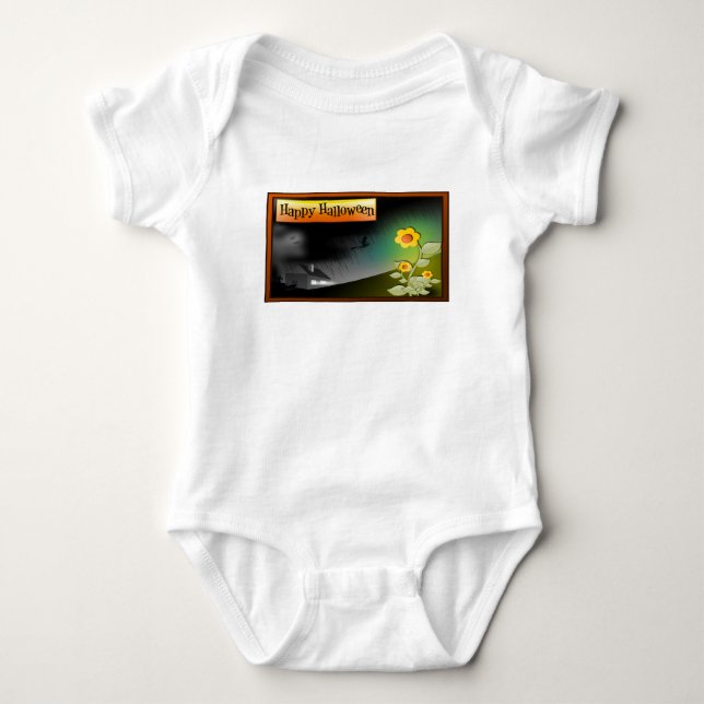 Frohe Halloween & Blume - Baby Strampler (Vorderseite)