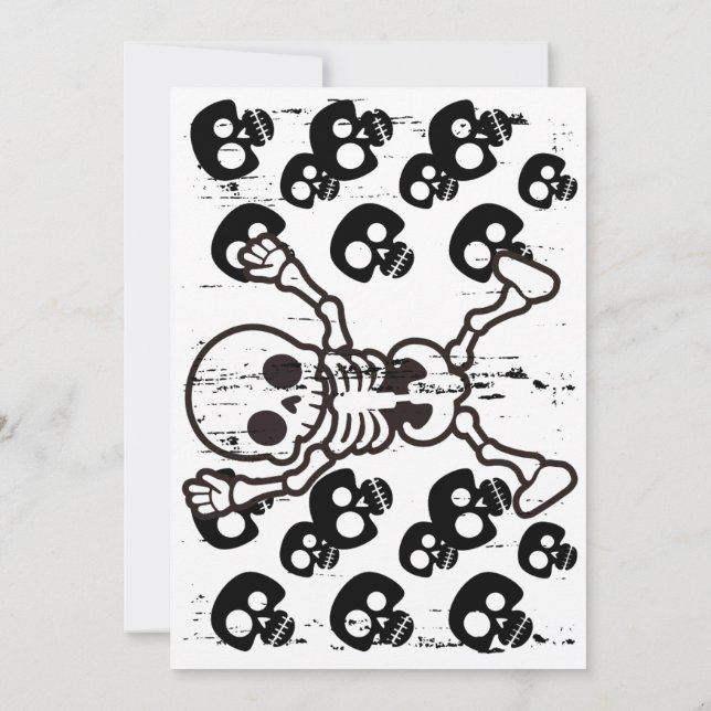 Frohe Halloween-Flachkarte - Spooky Skull mit Star Dankeskarte (Rückseite)