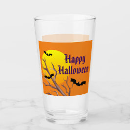 Frohe Halloween-Fledermäuse und der Mond Glas