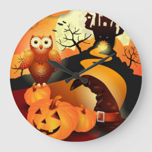 Frohe Halloween! Große Wanduhr