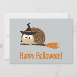 Frohe Halloween! Igel Hexe Einladung