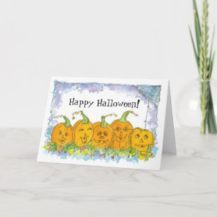 Frohe Halloween Jack-O-Lantern Pumpkins Karte