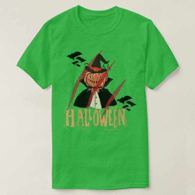 Frohe Halloween Jack O'Lantern Hexe, Trickortreat T-Shirt (Design vorne)