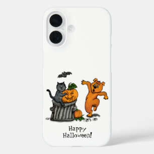Frohe Halloween! Katzen-Hund und Spider iPhone 16 Hülle