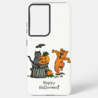 Frohe Halloween! Katzen-Hund und Spider