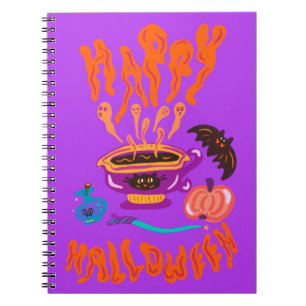 Frohe Halloween Katzenliebhaber Hexe-Tasse Kaffee Notizblock