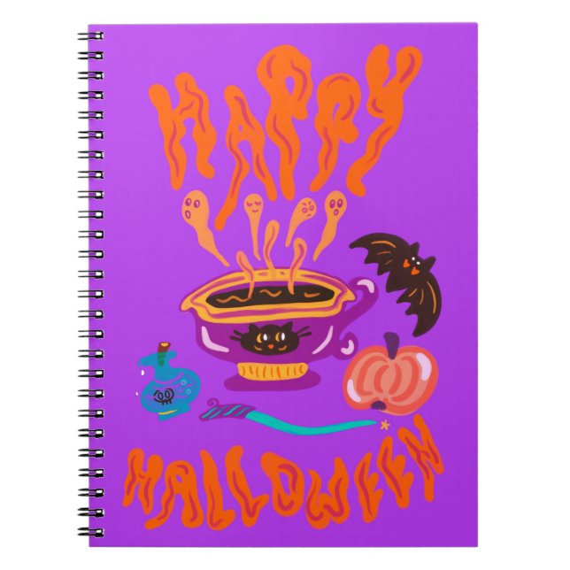 Frohe Halloween Katzenliebhaber Hexe-Tasse Kaffee Notizblock (Vorderseite)