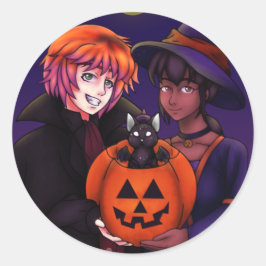 Frohe Halloween-Kostüme Runder Aufkleber