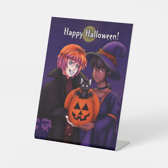 Frohe Halloween-Kostüme Sockelschild (Vorderseite)