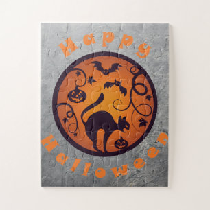 Frohe Halloween Laternenschwarze Katzen Spinnen un