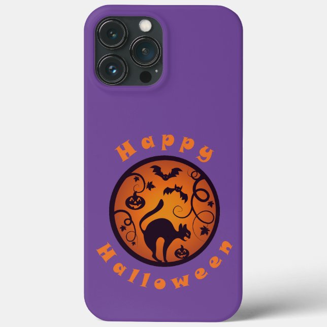 Frohe Halloween Laternenschwarze Katzen Spinnen un Case-Mate iPhone Hülle (Rückseite)