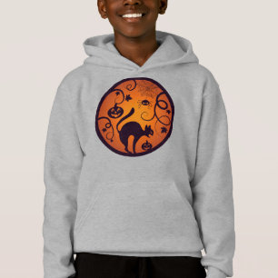 Frohe Halloween Laternenschwarze Katzen Spinnen un Hoodie