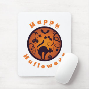 Frohe Halloween Laternenschwarze Katzen Spinnen un Mousepad